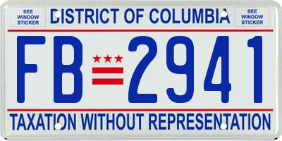 DC license plate FB2941