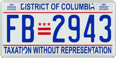 DC license plate FB2943