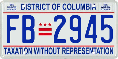 DC license plate FB2945