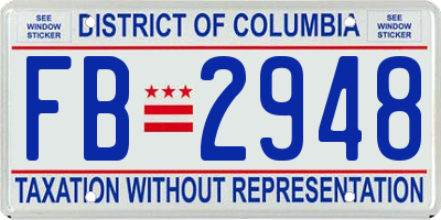 DC license plate FB2948