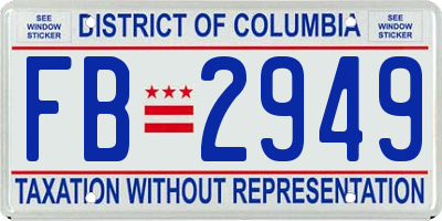 DC license plate FB2949