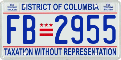 DC license plate FB2955