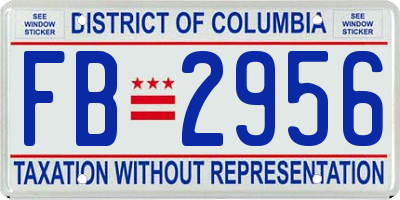 DC license plate FB2956