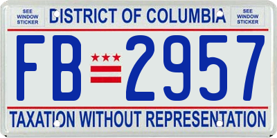 DC license plate FB2957