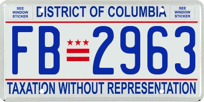 DC license plate FB2963