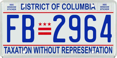 DC license plate FB2964