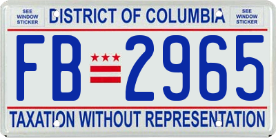 DC license plate FB2965