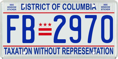 DC license plate FB2970