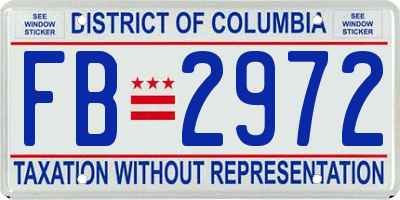 DC license plate FB2972