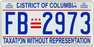 DC license plate FB2973