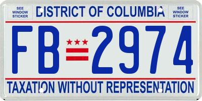 DC license plate FB2974