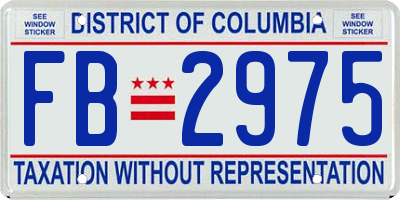 DC license plate FB2975