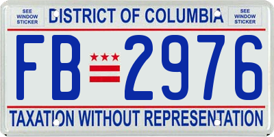 DC license plate FB2976