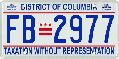 DC license plate FB2977