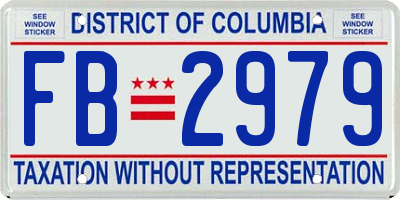 DC license plate FB2979