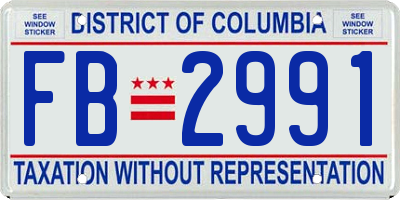 DC license plate FB2991