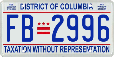 DC license plate FB2996