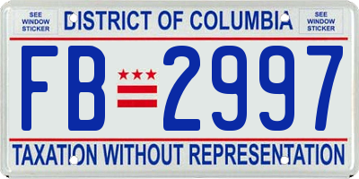 DC license plate FB2997