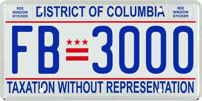 DC license plate FB3000