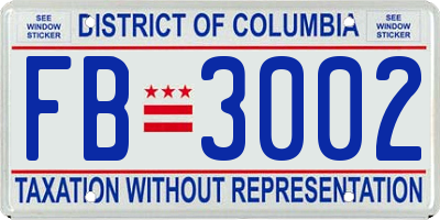 DC license plate FB3002