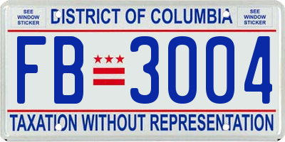 DC license plate FB3004