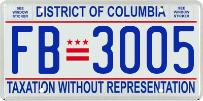 DC license plate FB3005