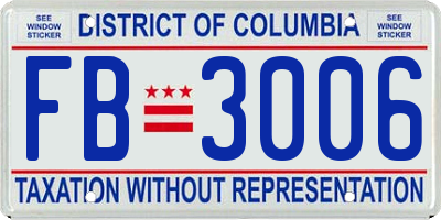 DC license plate FB3006