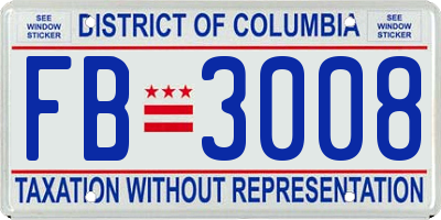 DC license plate FB3008