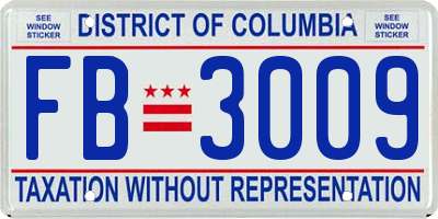 DC license plate FB3009