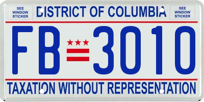 DC license plate FB3010