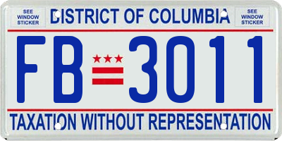 DC license plate FB3011