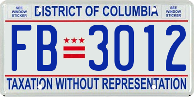 DC license plate FB3012