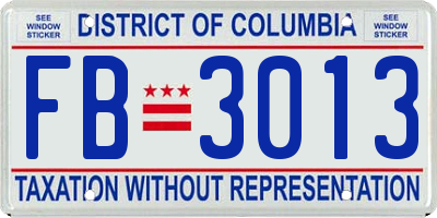 DC license plate FB3013