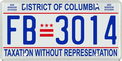 DC license plate FB3014