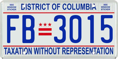 DC license plate FB3015