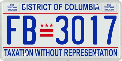 DC license plate FB3017