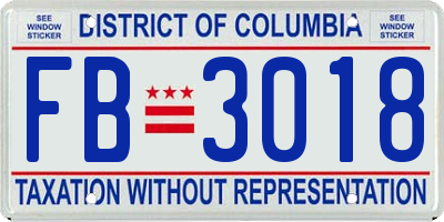 DC license plate FB3018