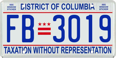 DC license plate FB3019