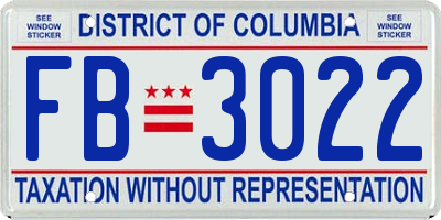 DC license plate FB3022