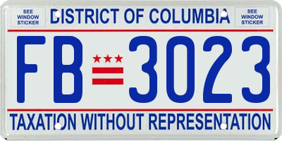 DC license plate FB3023