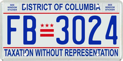 DC license plate FB3024