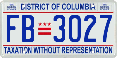 DC license plate FB3027