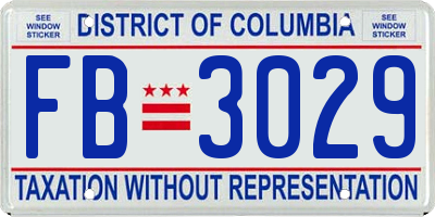 DC license plate FB3029