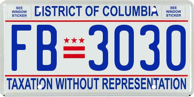 DC license plate FB3030