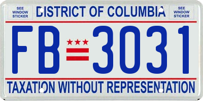 DC license plate FB3031