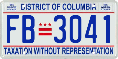 DC license plate FB3041