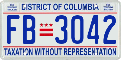 DC license plate FB3042