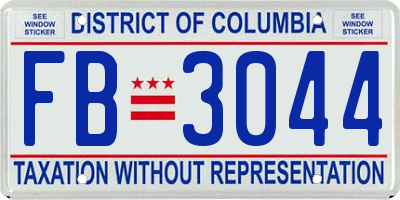 DC license plate FB3044