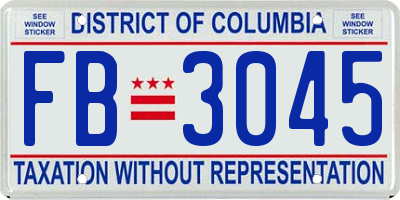 DC license plate FB3045