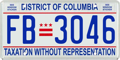 DC license plate FB3046